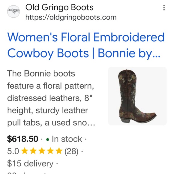 Old Gringo Bonny Boots size 7 - Picture 9 of 9